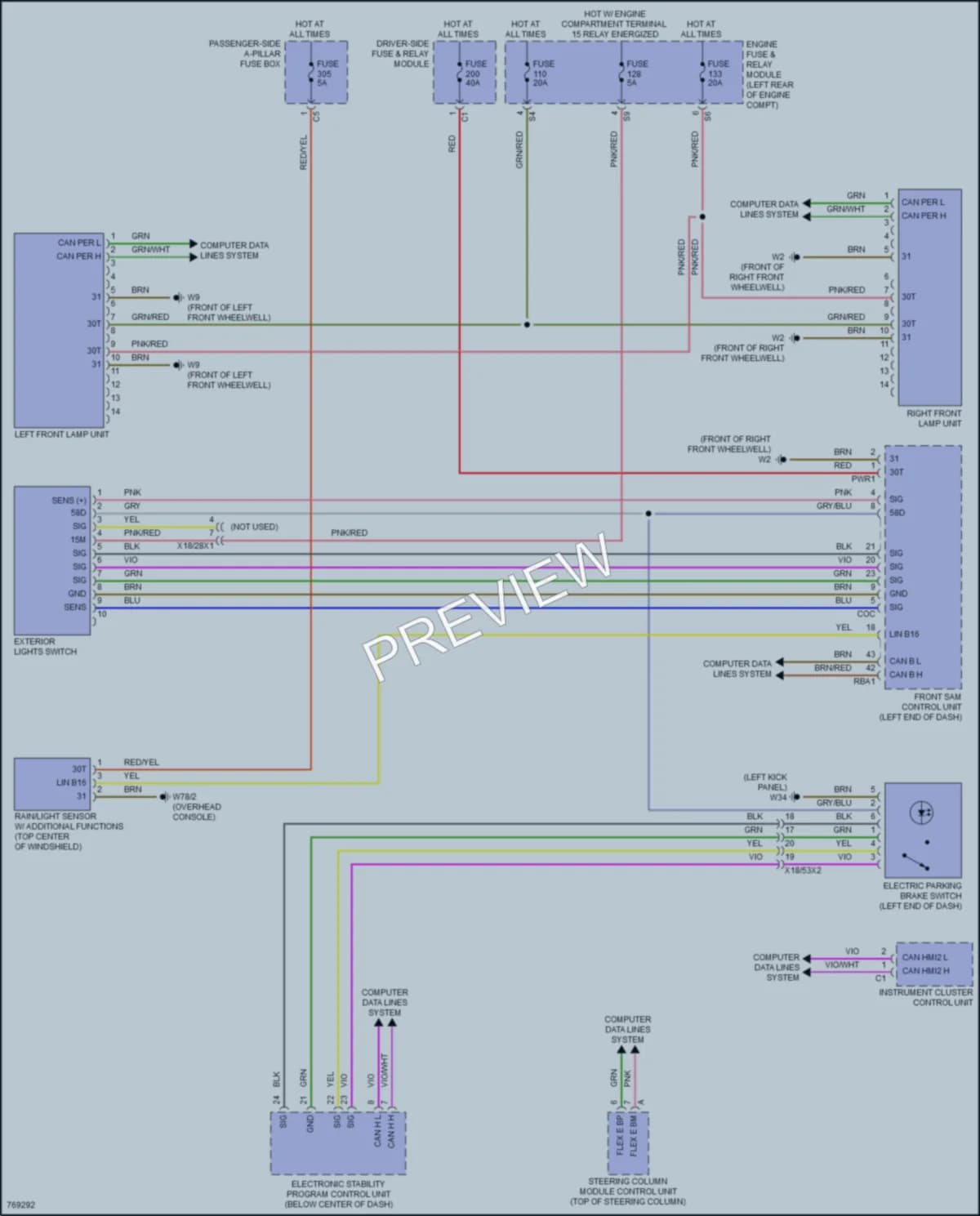 2021 MercedesBenz E350 Headlights wiring diagram preview