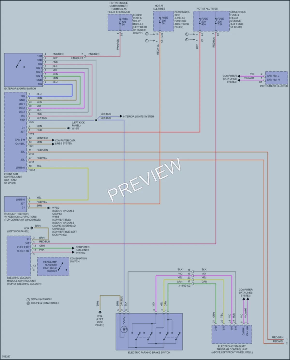 2021 MercedesBenz E450 Headlights wiring diagram preview