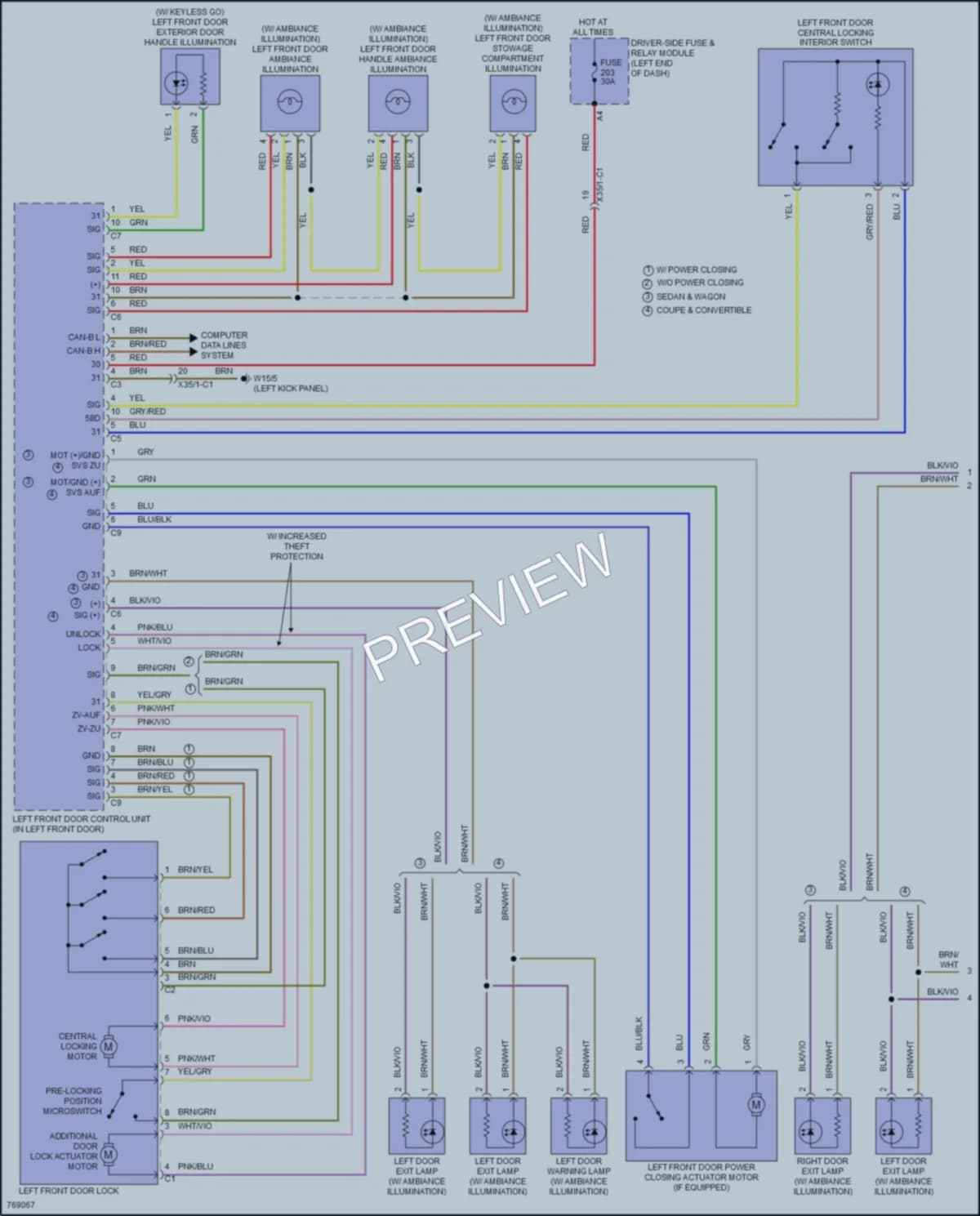 2021 MercedesBenz E450 Power Door Locks wiring diagram preview