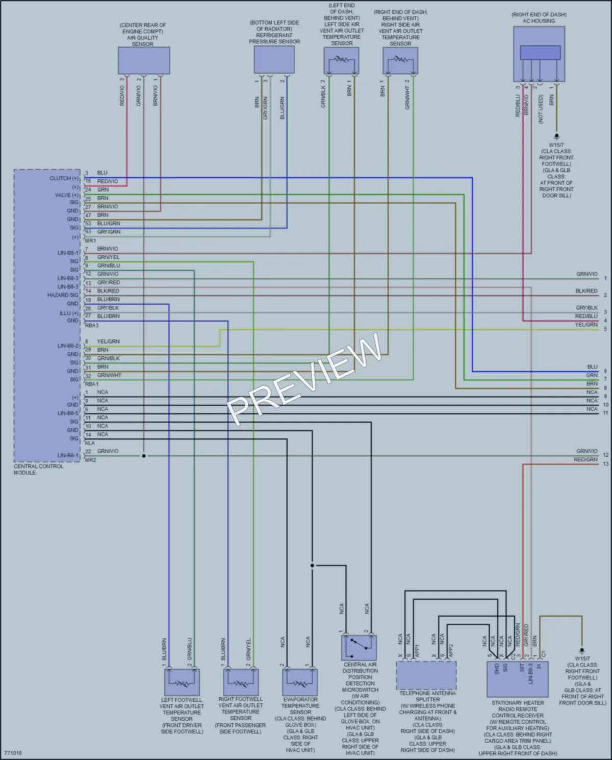 2021 MercedesBenz GLA250 Air Conditioning wiring diagram preview