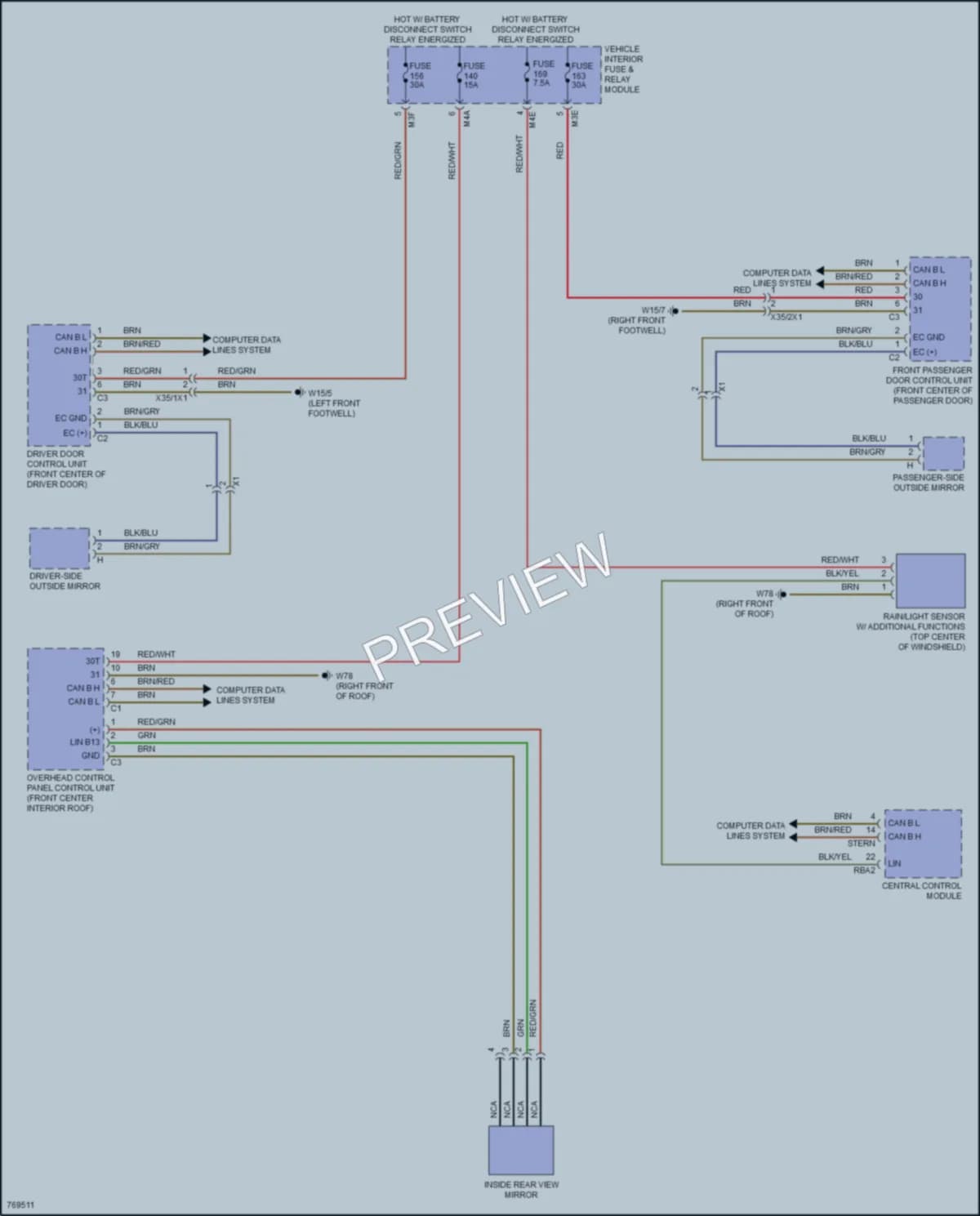 2021 MercedesBenz GLA250 Power Mirrors wiring diagram preview