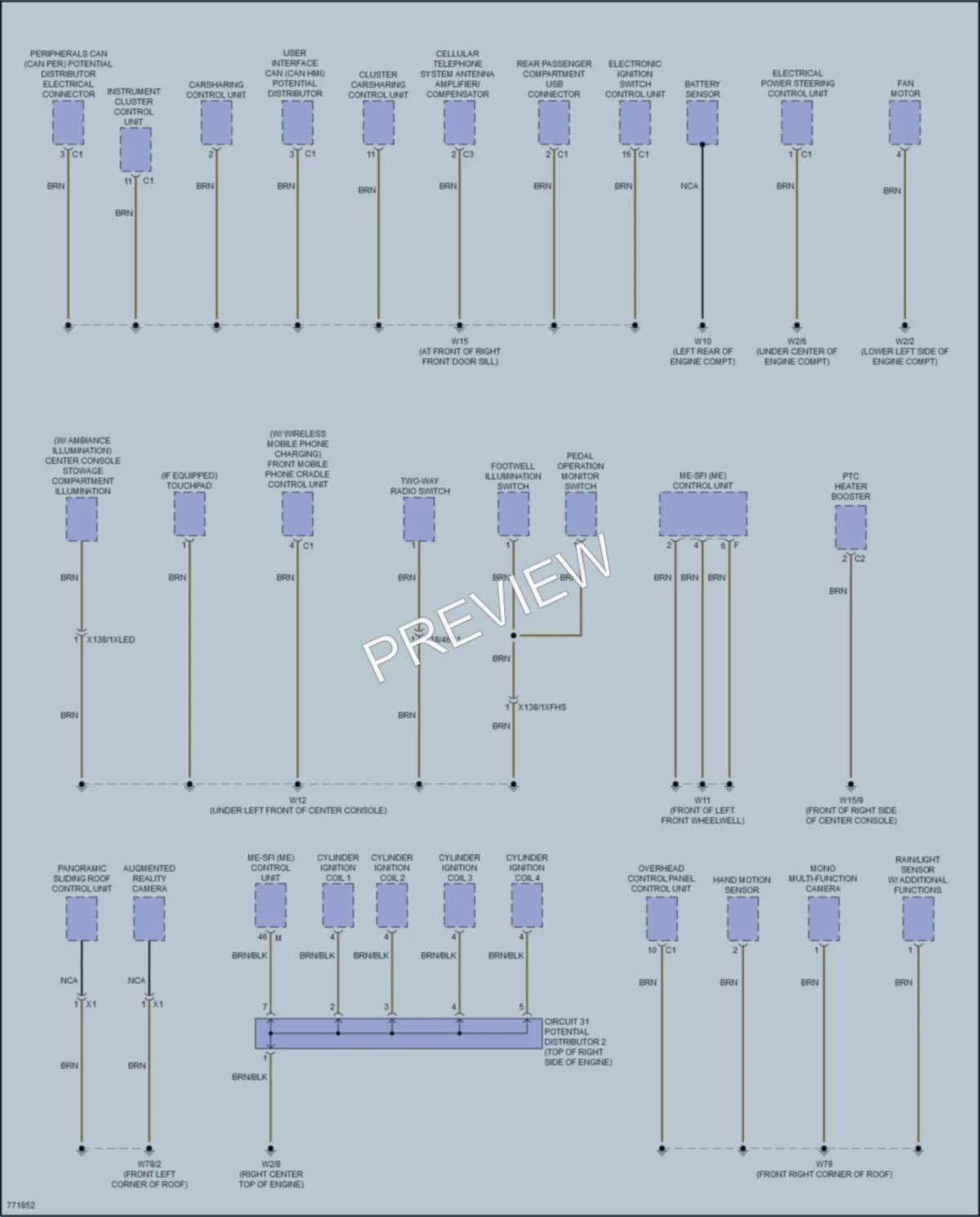 2021 MercedesBenz GLB250 Ground Distribution wiring diagram preview