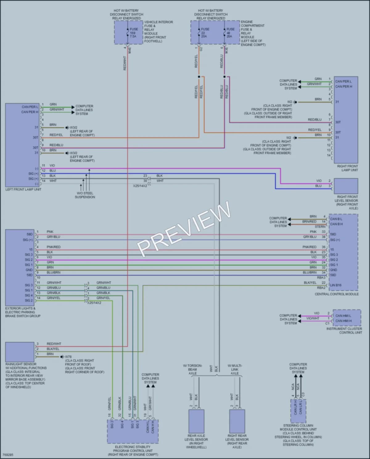 2021 MercedesBenz GLB250 Headlights wiring diagram preview
