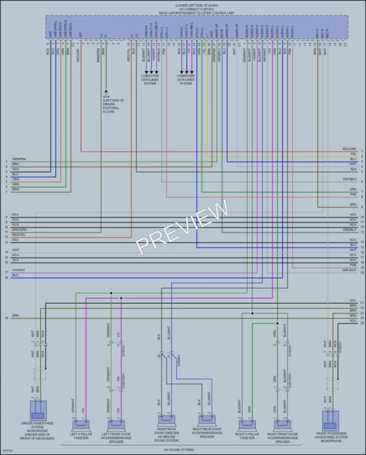 2021 MercedesBenz GLB250 Radio wiring diagram preview