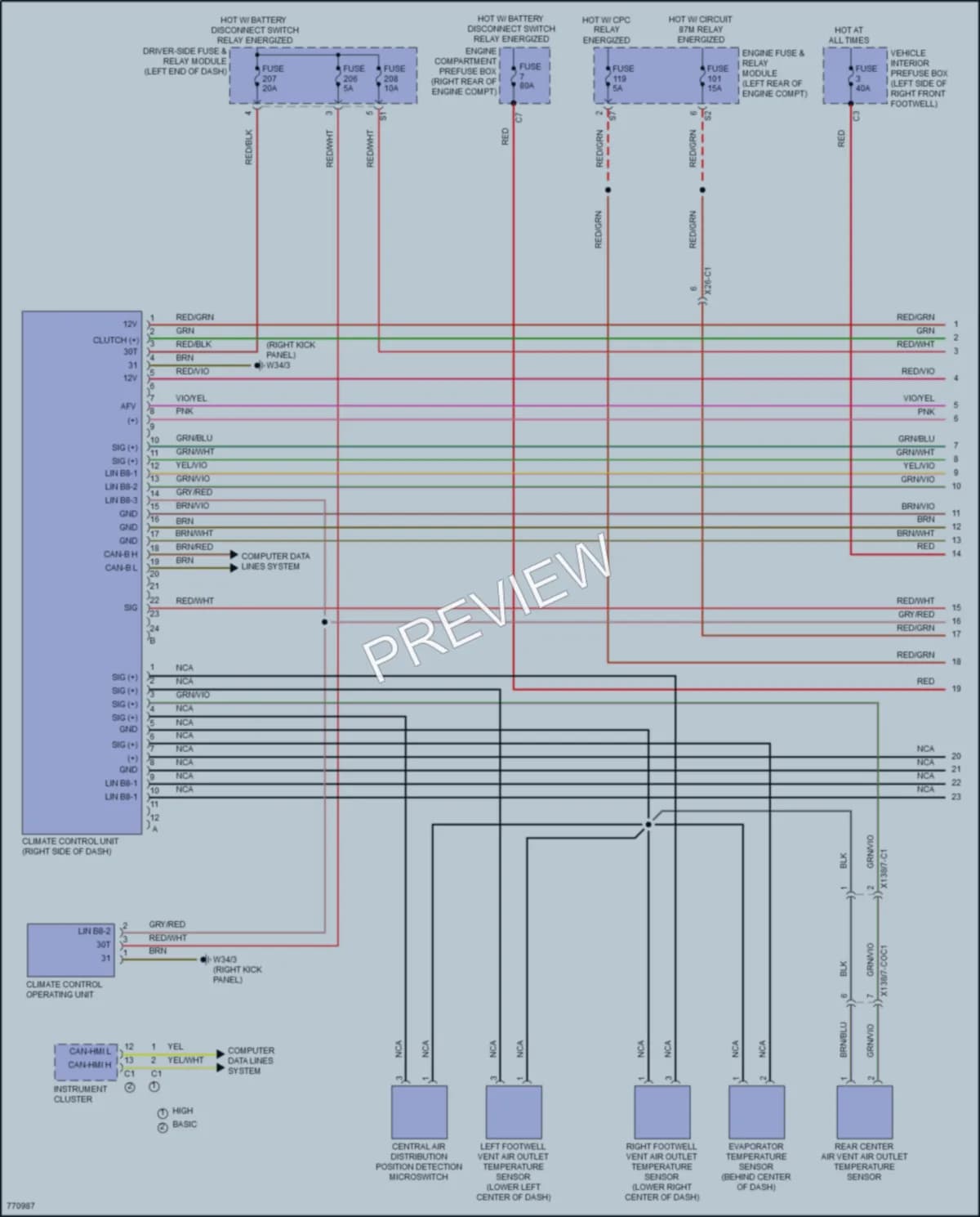 2021 MercedesBenz GLC300 Air Conditioning wiring diagram preview
