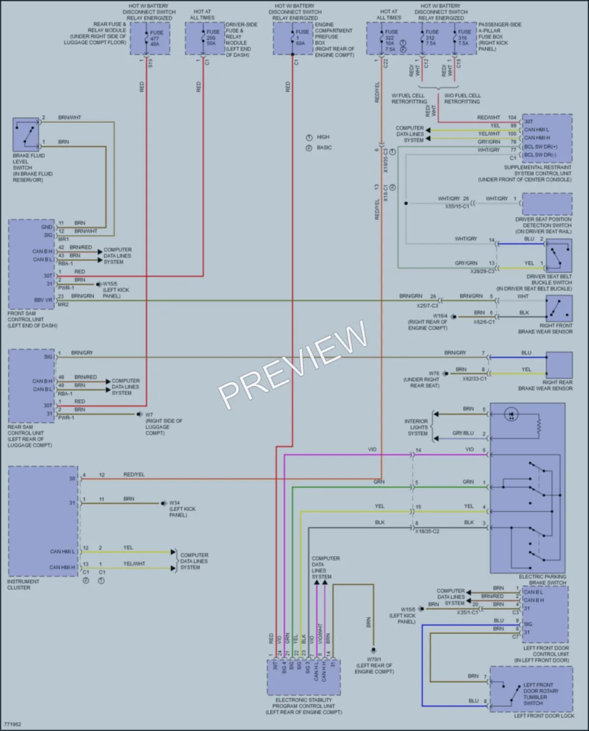 2021 MercedesBenz GLC300 Warning Systems wiring diagram preview