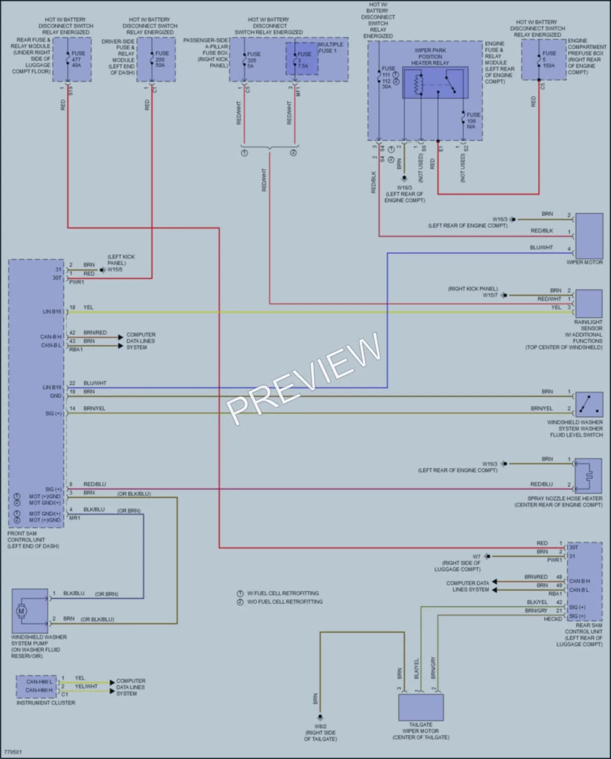 2021 MercedesBenz GLC300 Wiper Washer wiring diagram preview