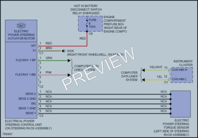 2021 MercedesBenz GLC300Coupe Electronic Power Steering wiring diagram preview