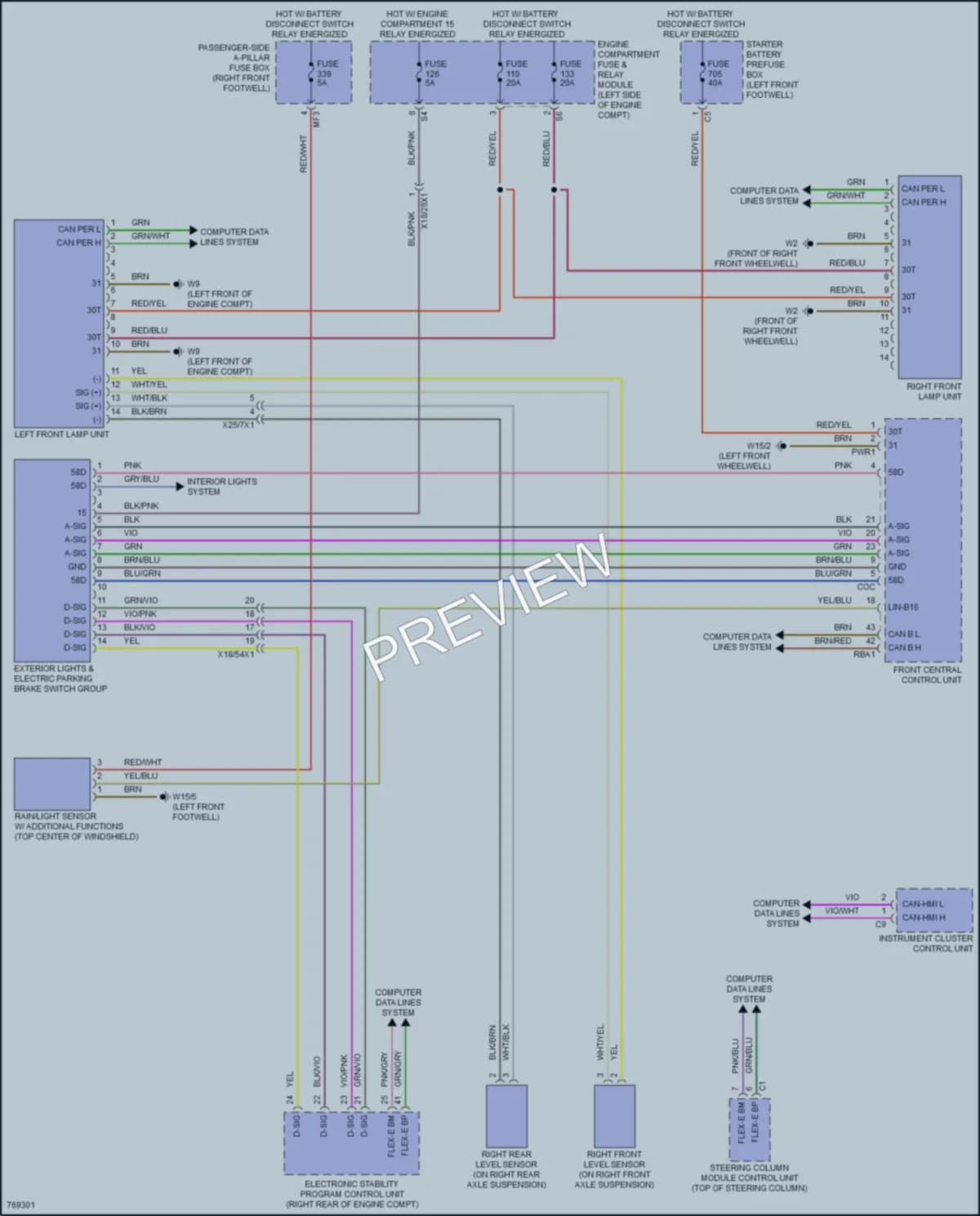 2021 MercedesBenz GLE350 Headlights wiring diagram preview