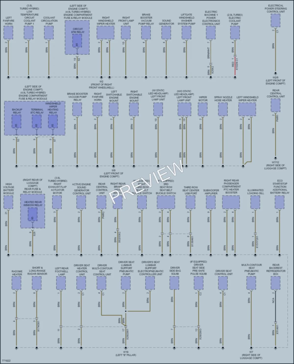 2021 MercedesBenz GLE450 Ground Distribution wiring diagram preview