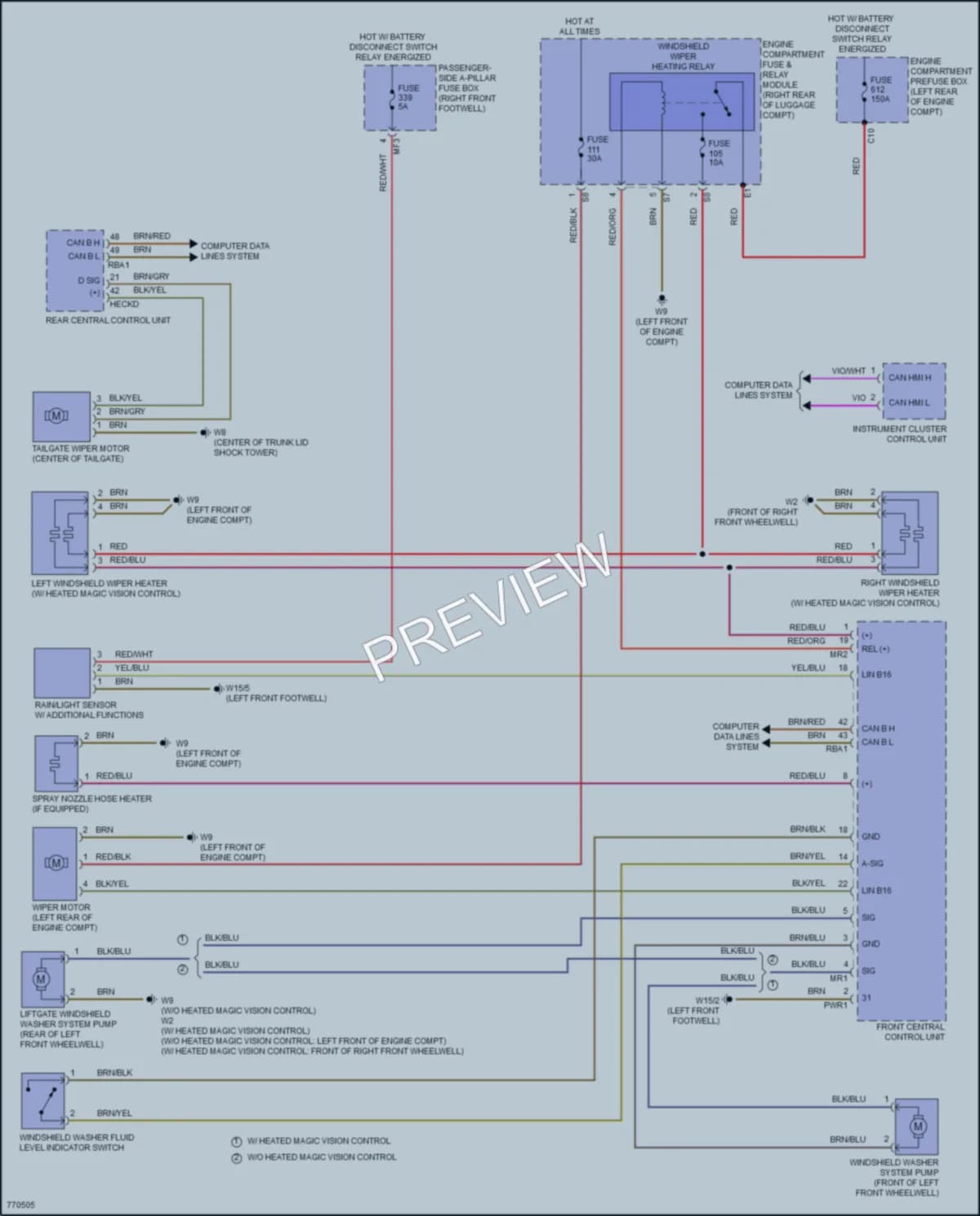 2021 MercedesBenz GLE450 Wiper Washer wiring diagram preview