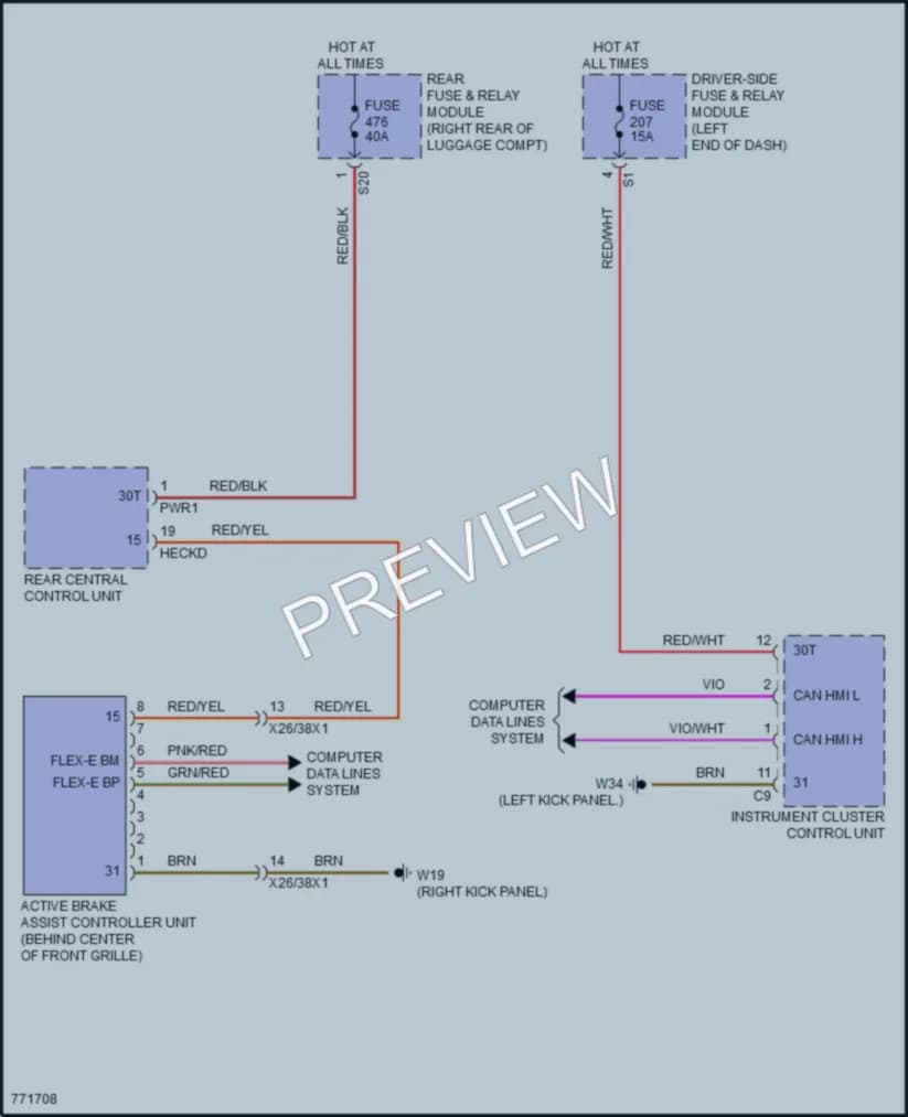 2021 MercedesBenz GLE580 Instrument Cluster wiring diagram preview