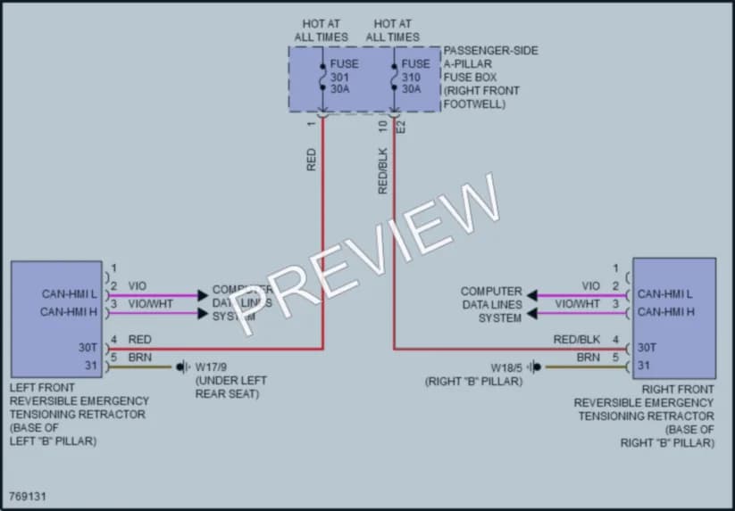 2021 MercedesBenz GLE580 Supplemental Restraints wiring diagram preview