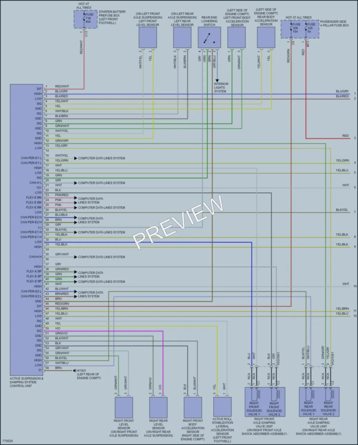 2021 MercedesBenz GLS450 Electronic Suspension wiring diagram preview