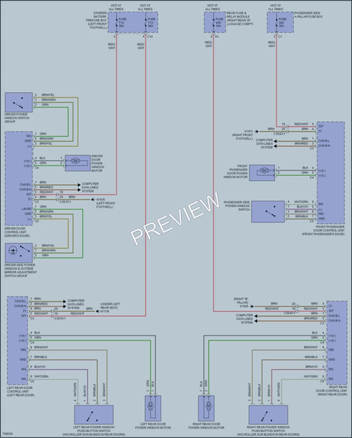 2021 MercedesBenz GLS450 Power Windows wiring diagram preview