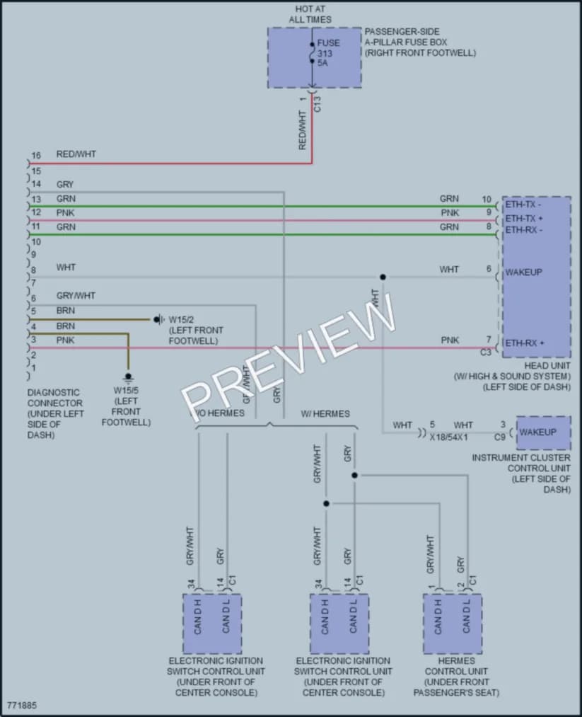2021 MercedesBenz GLS580 Computer Data Lines wiring diagram preview