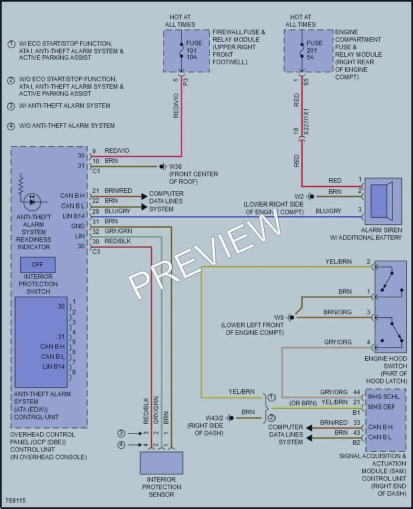 2021 MercedesBenz Metris Anti Theft wiring diagram preview