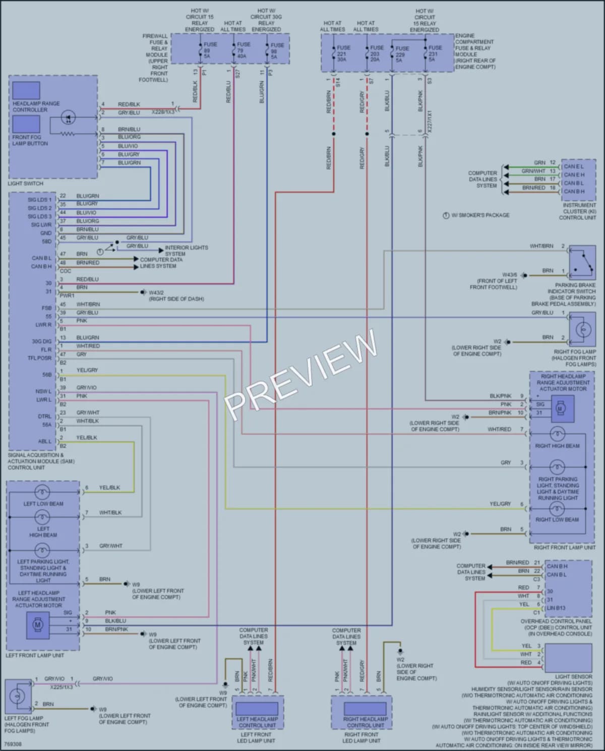 2021 MercedesBenz Metris Headlights wiring diagram preview