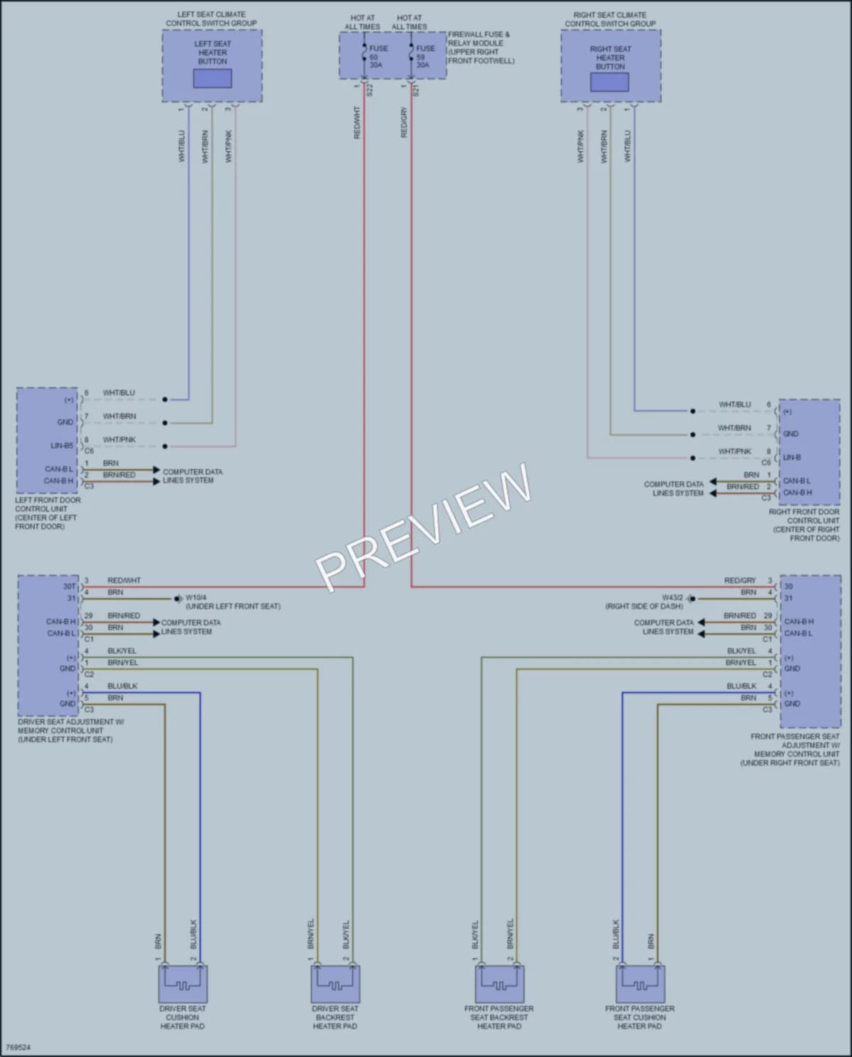 2021 MercedesBenz Metris Power Seats wiring diagram preview