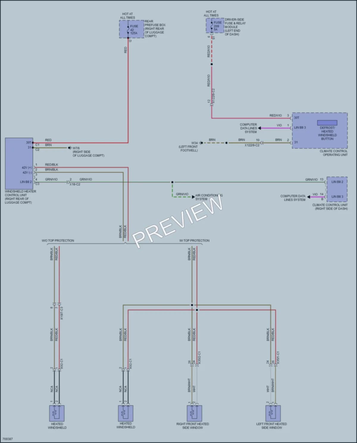 2021 MercedesBenz S560 Defoggers wiring diagram preview