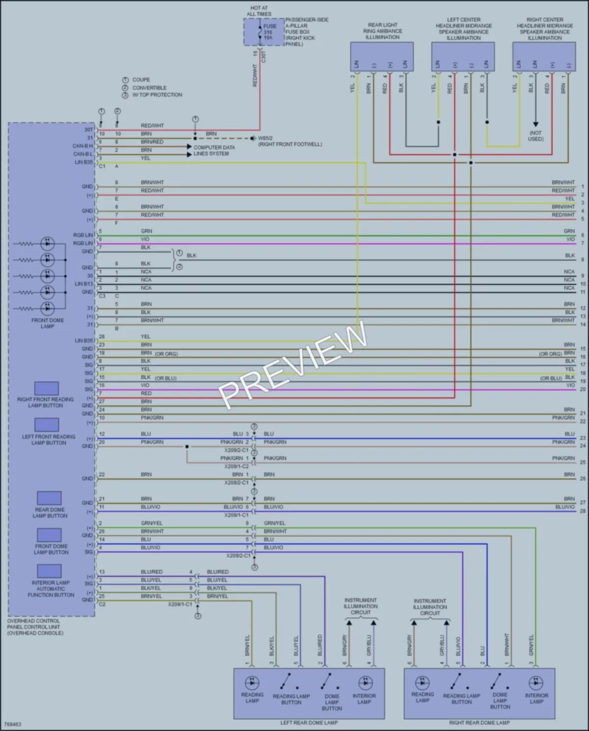 2021 MercedesBenz S560 Interior Lights wiring diagram preview
