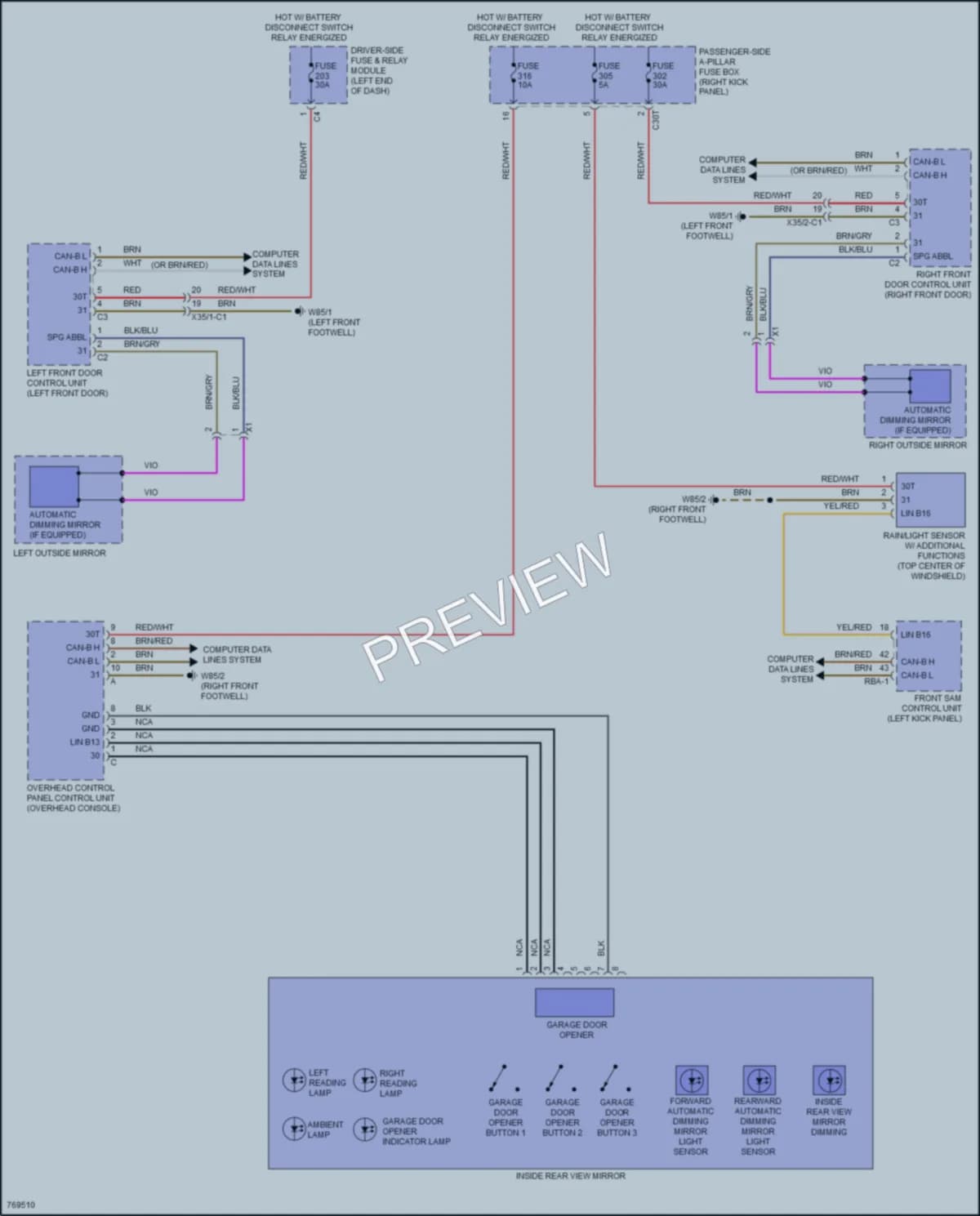 2021 MercedesBenz S560 Power Mirrors wiring diagram preview
