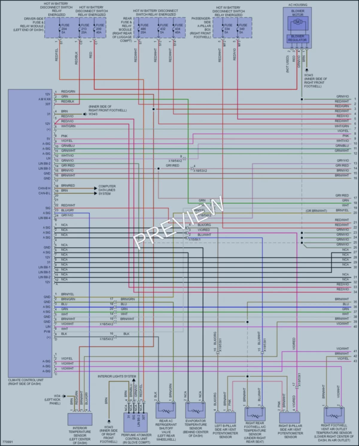 2021 MercedesBenz S580 Air Conditioning wiring diagram preview