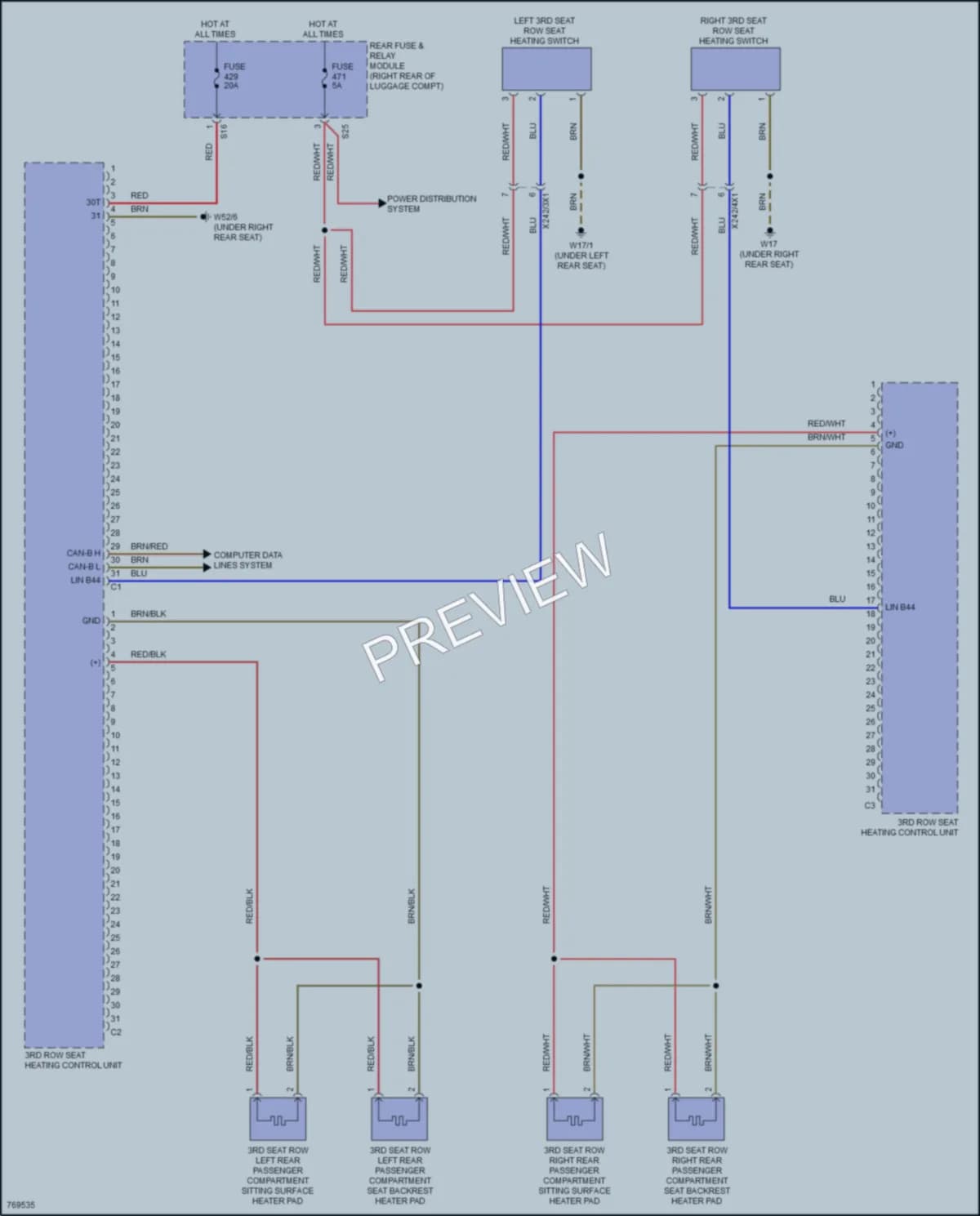 2021 MercedesBenz S580 Power Seats wiring diagram preview
