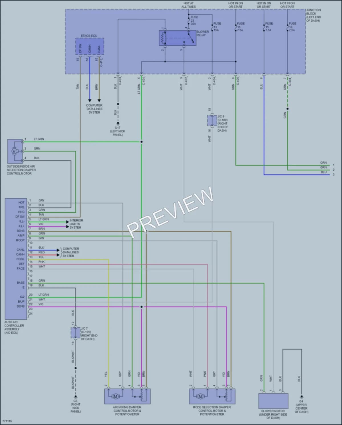 2021 Mitsubishi Mirage Air Conditioning wiring diagram preview