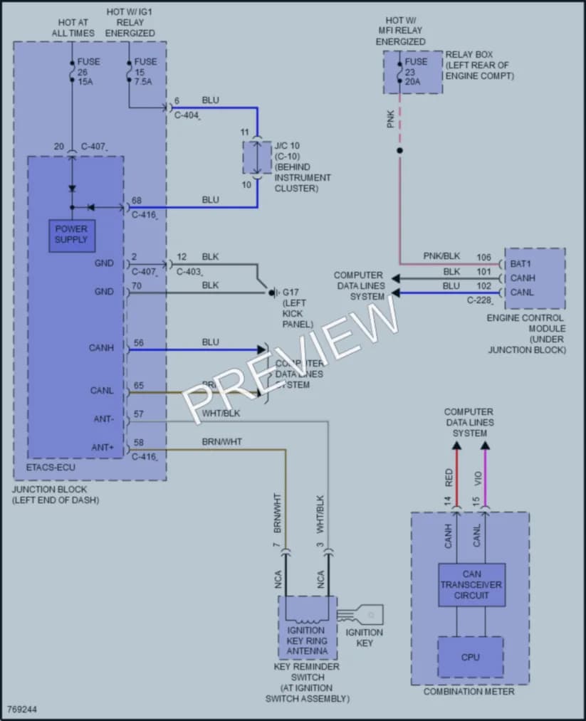 2021 Mitsubishi Mirage Anti Theft wiring diagram preview