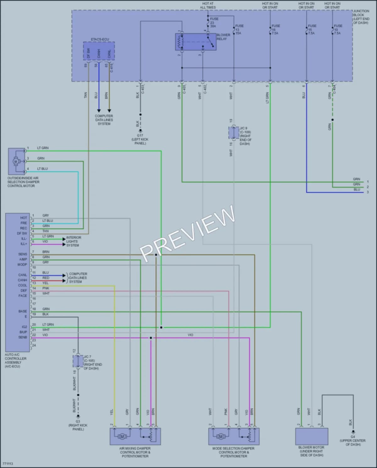 2021 Mitsubishi MirageG4 Air Conditioning wiring diagram preview