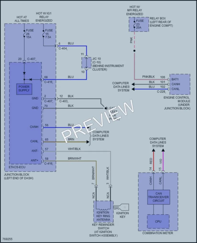 2021 Mitsubishi MirageG4 Anti Theft wiring diagram preview