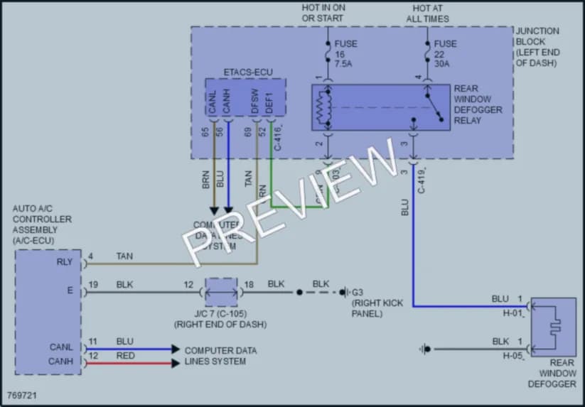 2021 Mitsubishi MirageG4 Defoggers wiring diagram preview