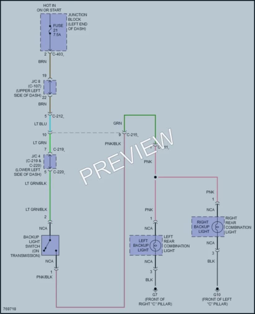2021 Mitsubishi MirageG4 Exterior Lights wiring diagram preview