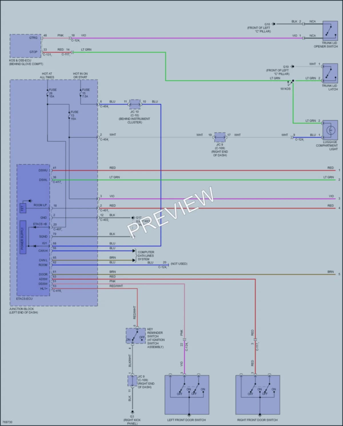 2021 Mitsubishi MirageG4 Interior Lights wiring diagram preview