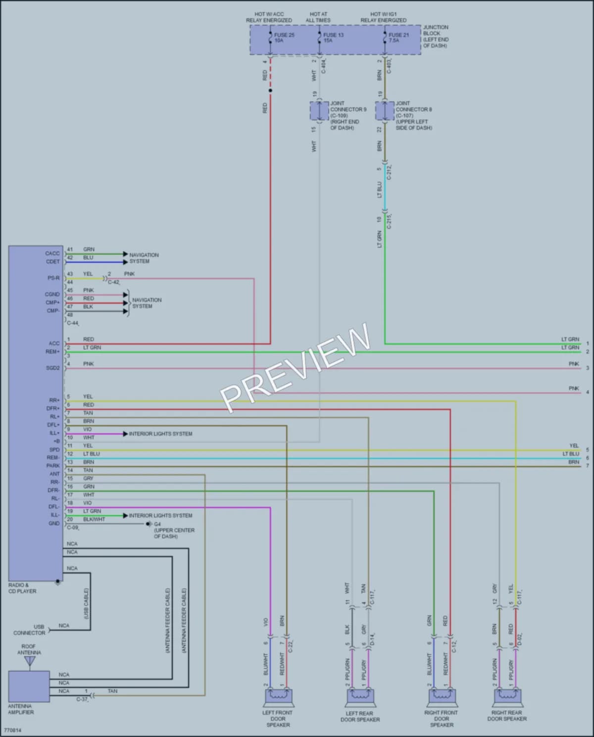 2021 Mitsubishi MirageG4 Radio wiring diagram preview