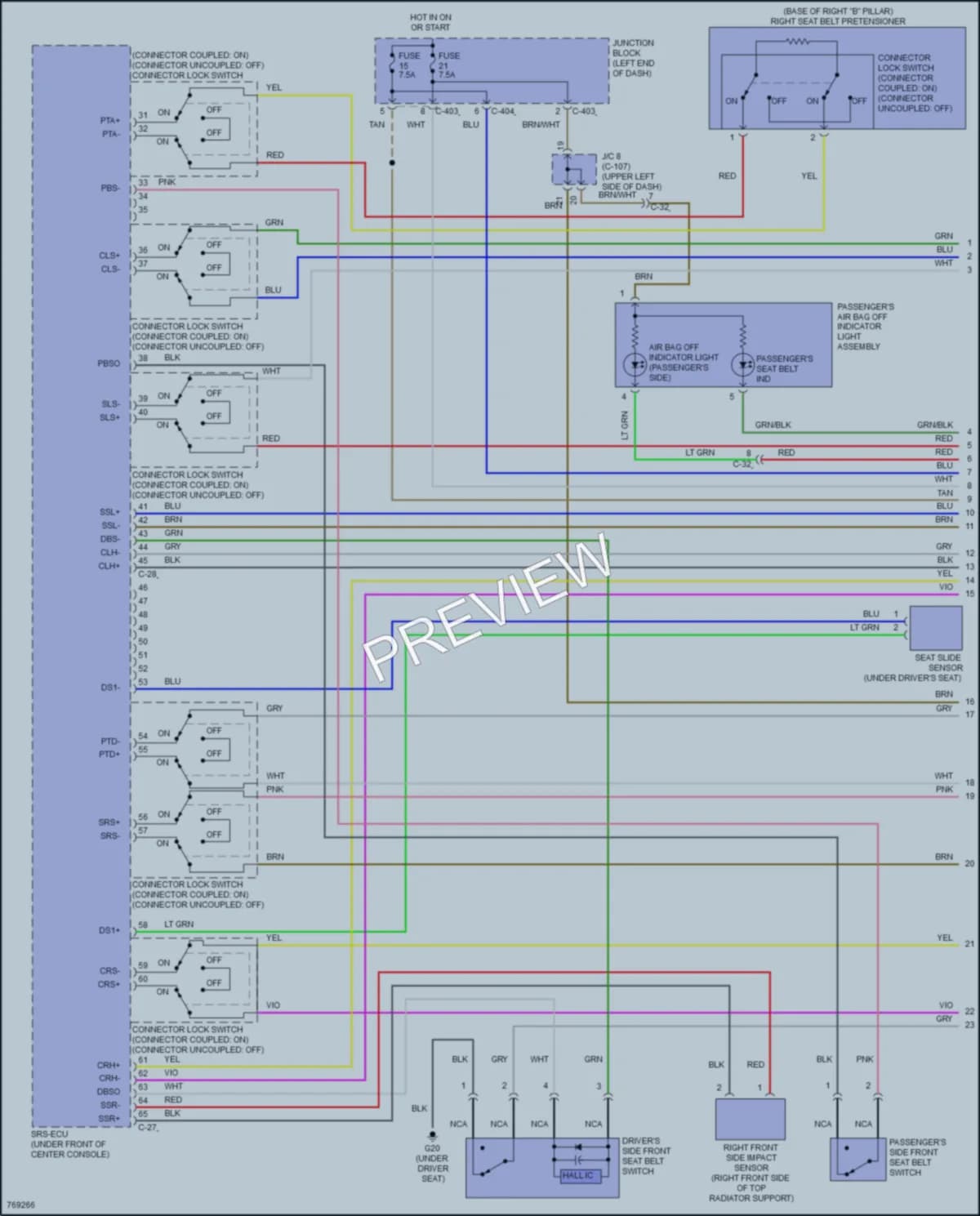 2021 Mitsubishi MirageG4 Supplemental Restraints wiring diagram preview