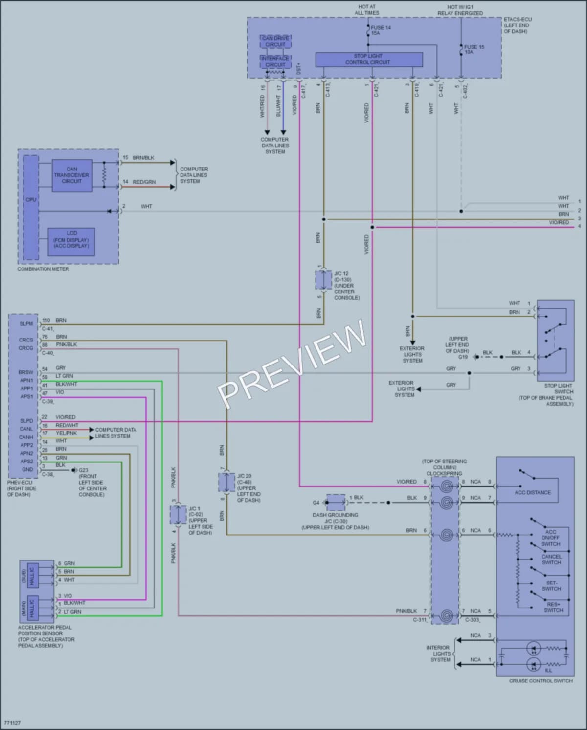 2021 Mitsubishi OutlanderPHEV Cruise Control wiring diagram preview