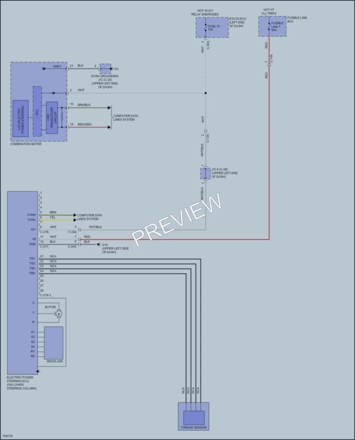 2021 Mitsubishi OutlanderPHEV Electronic Power Steering wiring diagram preview