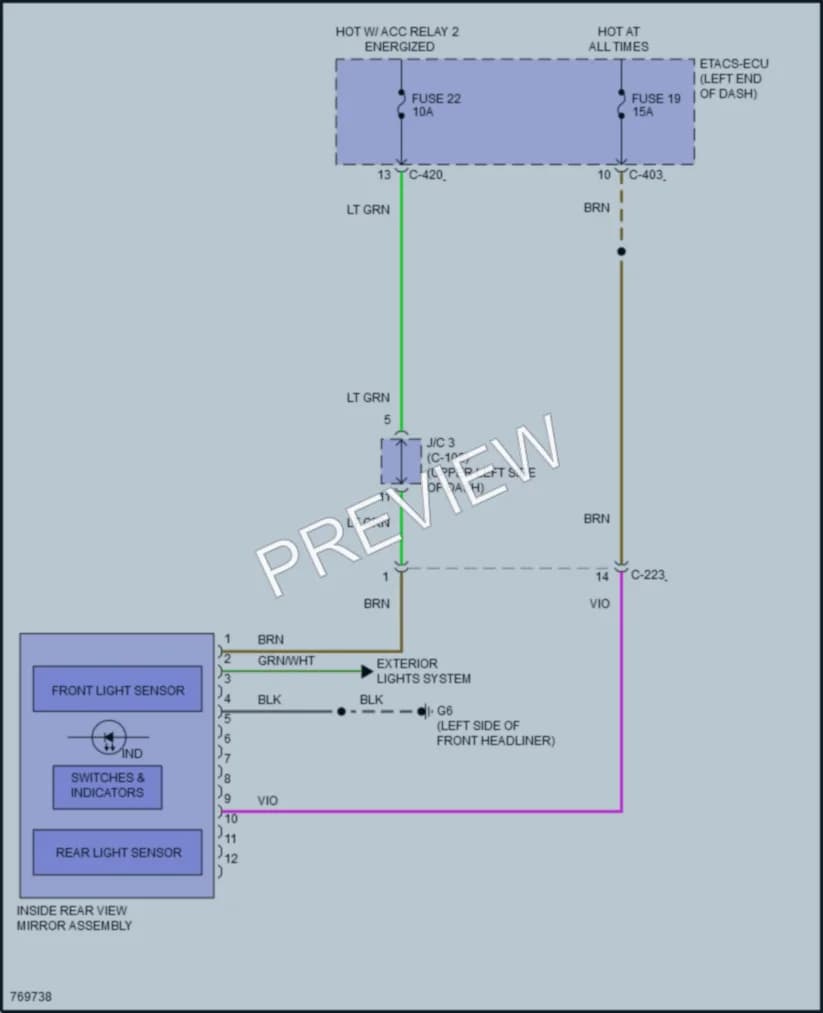 2021 Mitsubishi OutlanderPHEV Power Mirrors wiring diagram preview