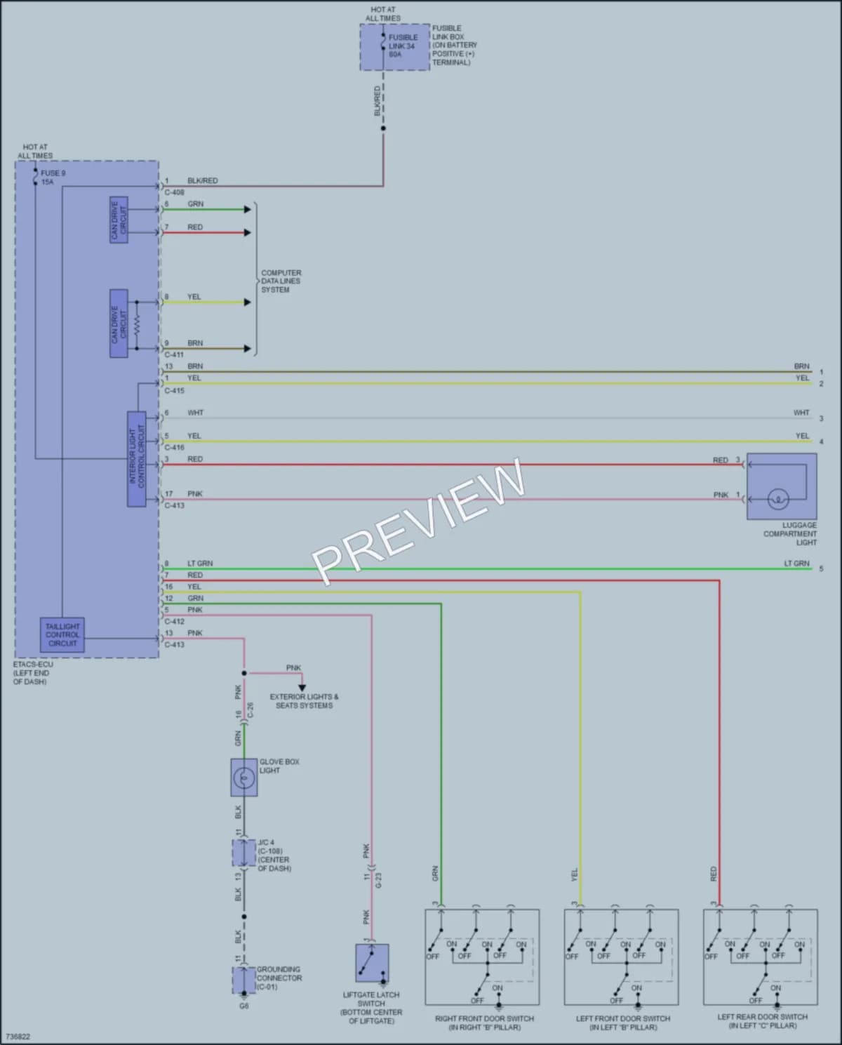 2021 Mitsubishi OutlanderSport Interior Lights wiring diagram preview