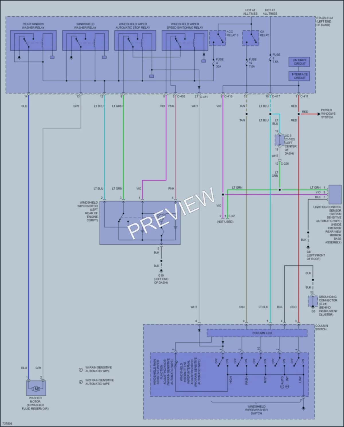 2021 Mitsubishi OutlanderSport Wiper Washer wiring diagram preview