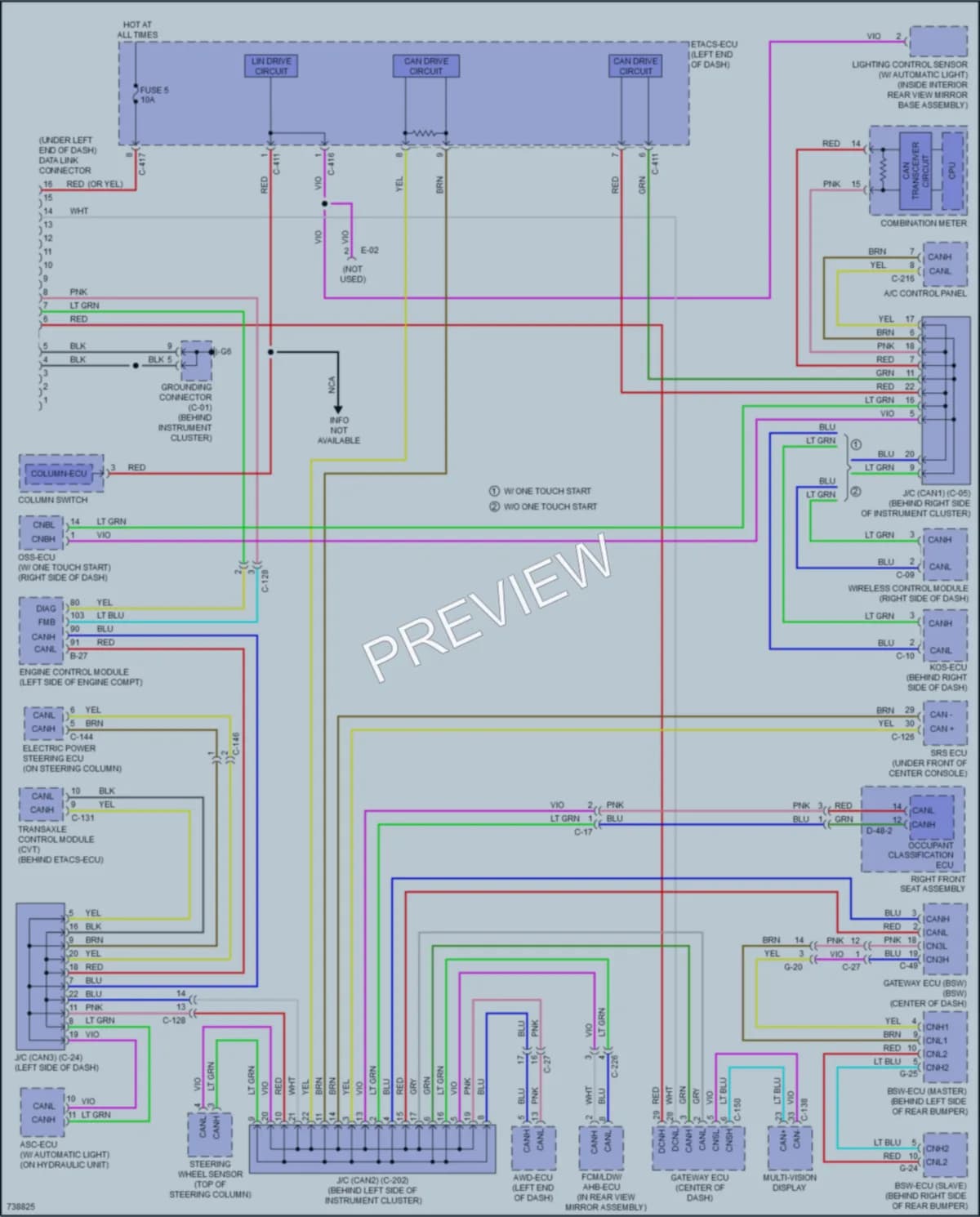 2021 Mitsubishi RVR Computer Data Lines wiring diagram preview
