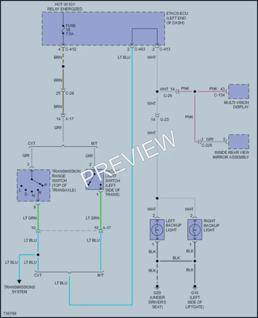2021 Mitsubishi RVR Exterior Lights wiring diagram preview