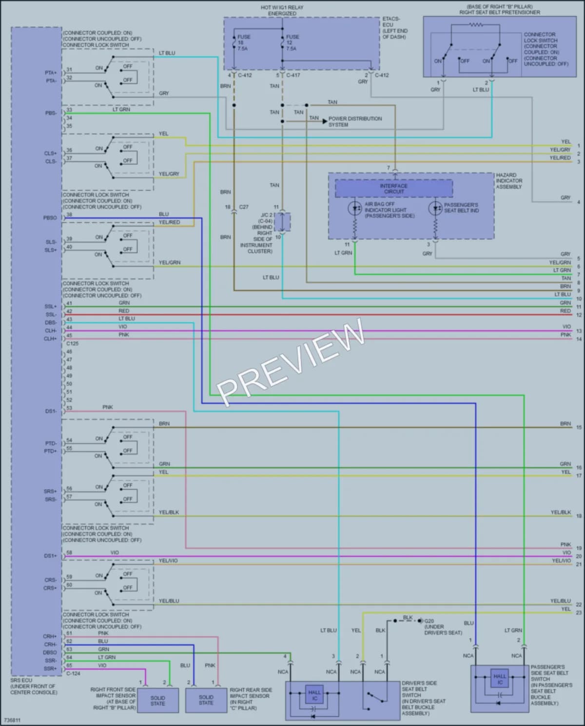2021 Mitsubishi RVR Supplemental Restraints wiring diagram preview