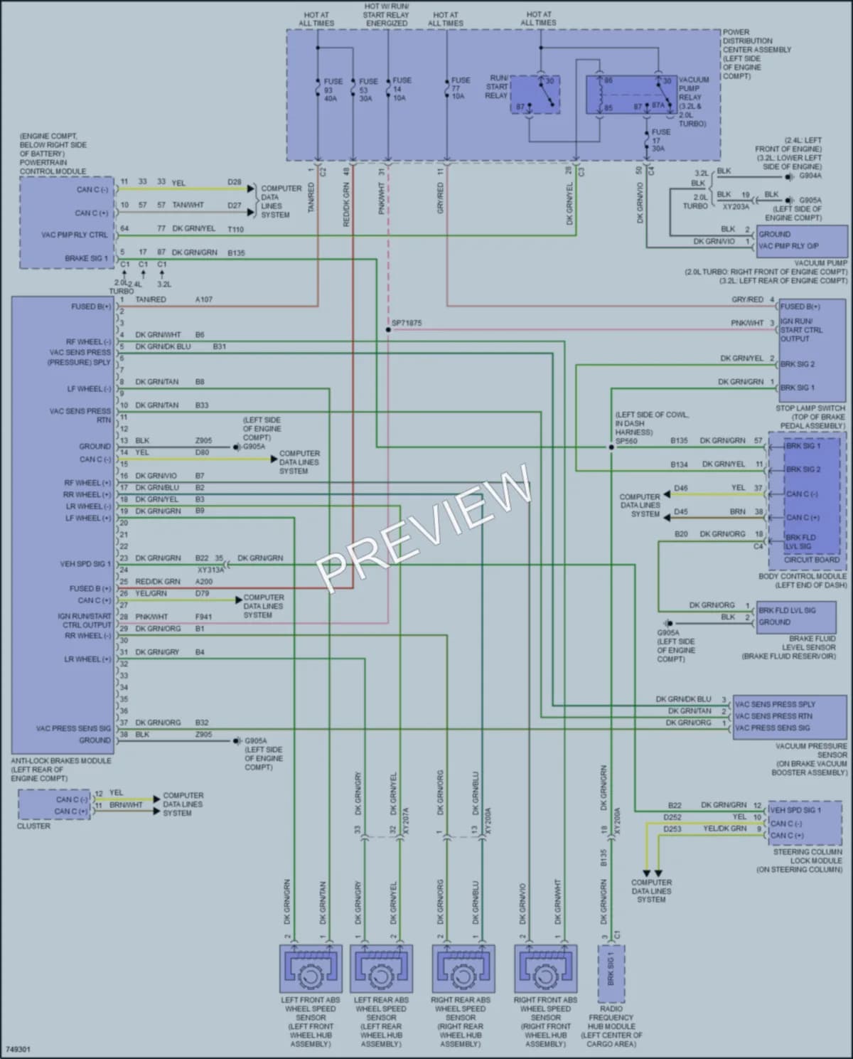 2021 Nissan Cherokee Anti Lock Brakes wiring diagram preview