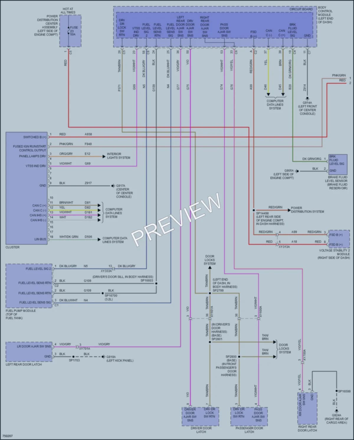 2021 Nissan Cherokee Instrument Cluster wiring diagram preview