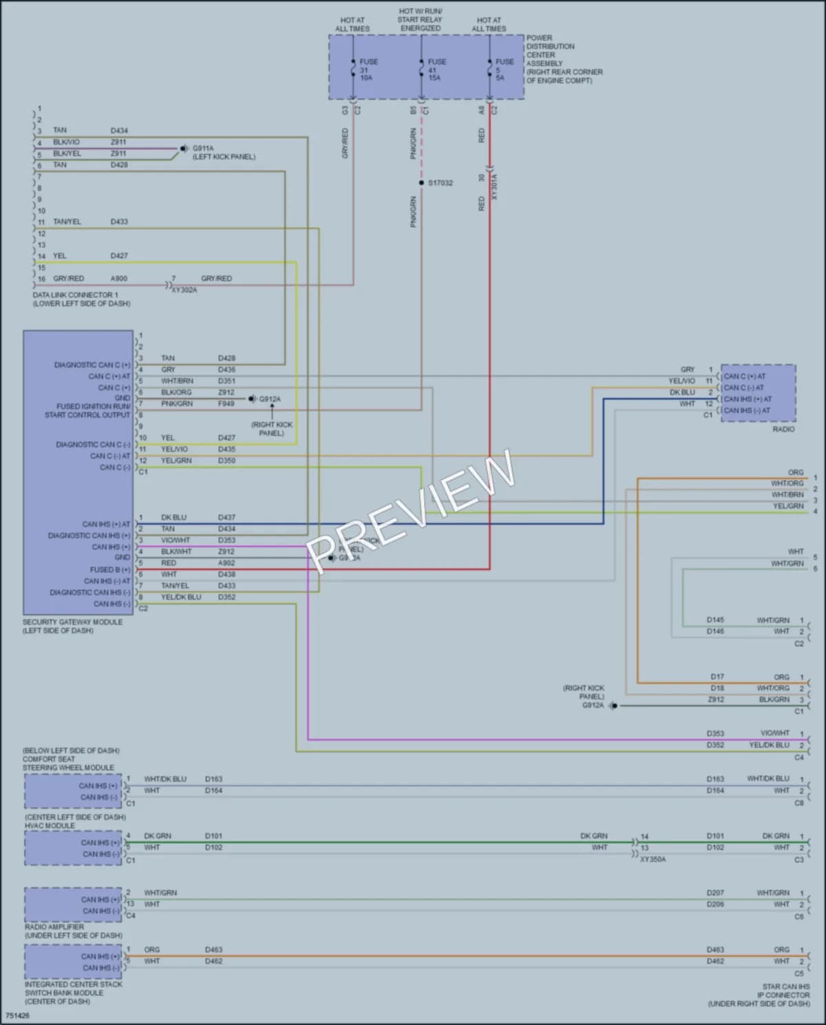 2021 Nissan Gladiator Computer Data Lines wiring diagram preview