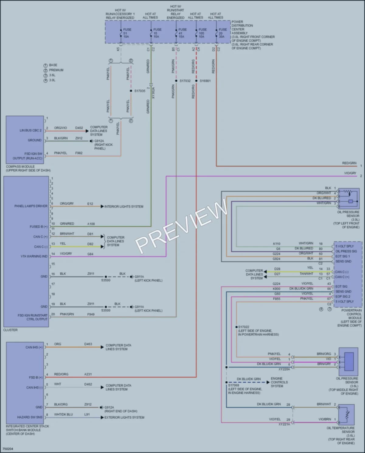 2021 Nissan Gladiator Instrument Cluster wiring diagram preview