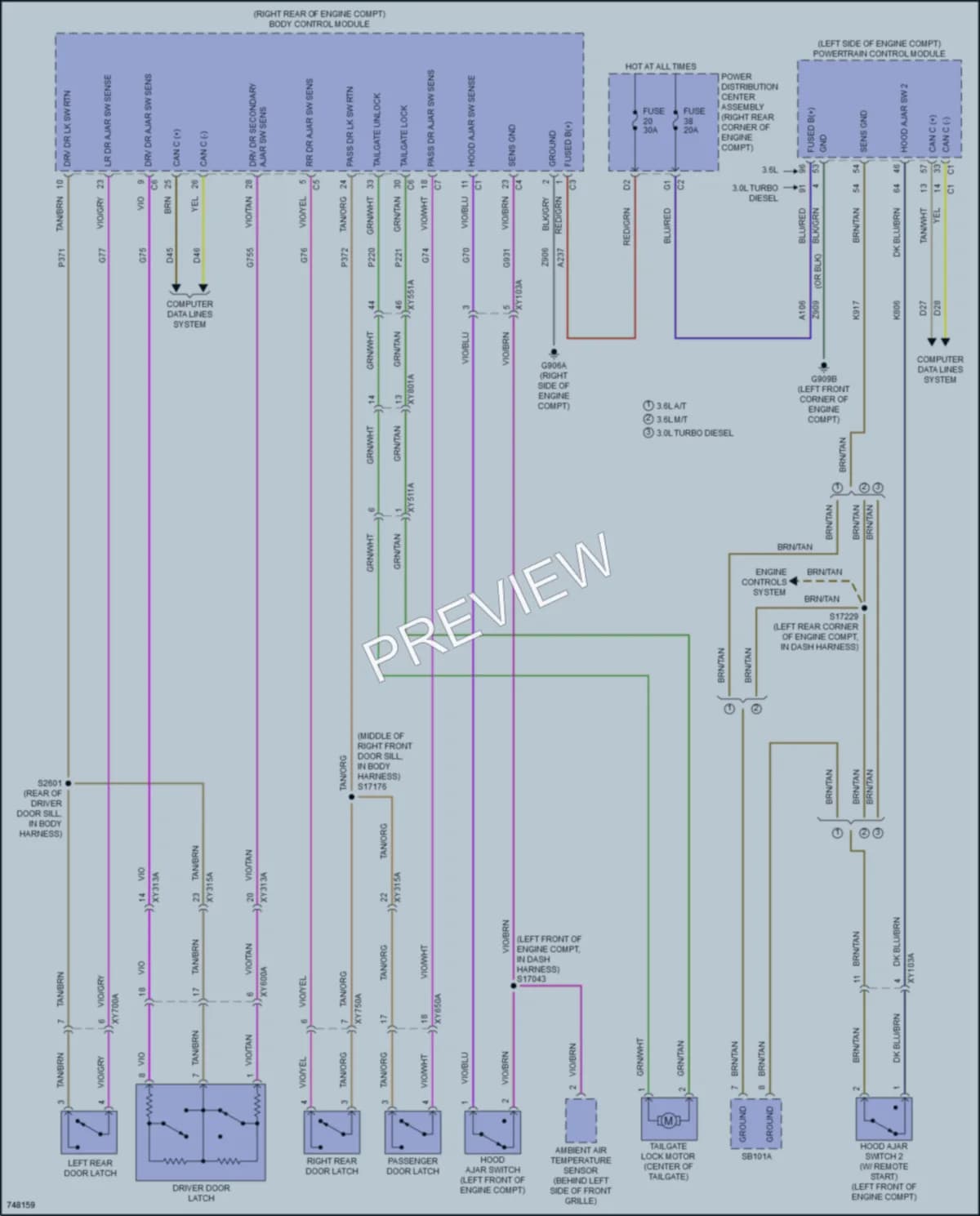 2021 Nissan Gladiator Power Door Locks wiring diagram preview